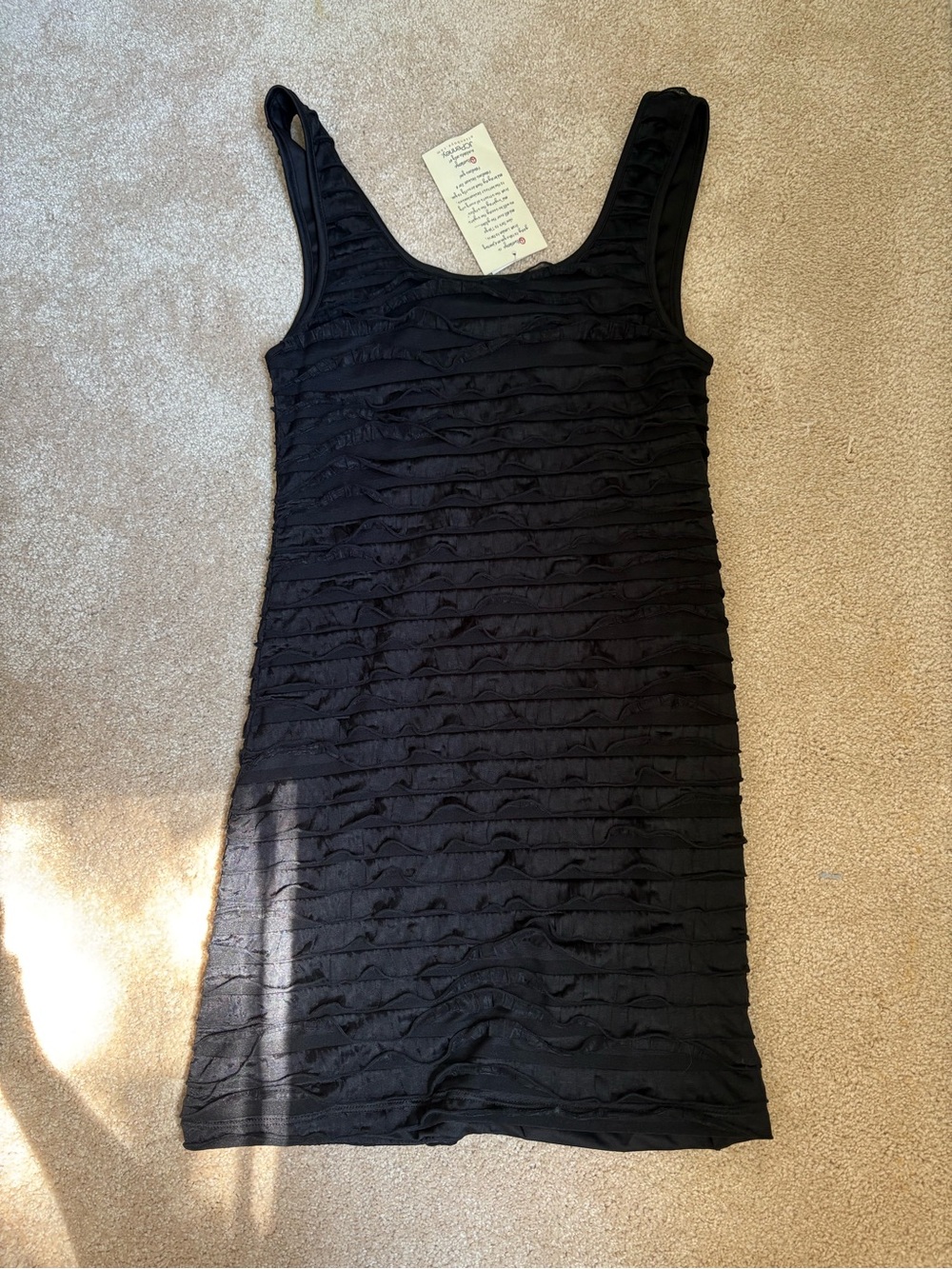 Olsenboye Black ruffled sleeveless Y2K mini dress size Medium NWT